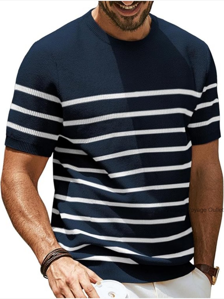 Mens Classic Short Sleeve Crew Neck T-Shirt Knit Stretch Tee Shirt